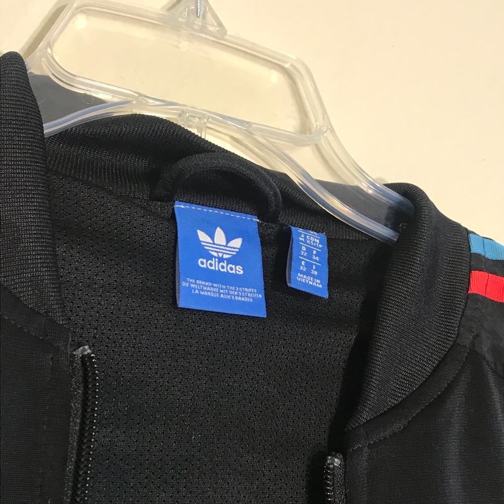 Primary Three Stripe Adidas Bomber Jacket - Picture 5 of 5